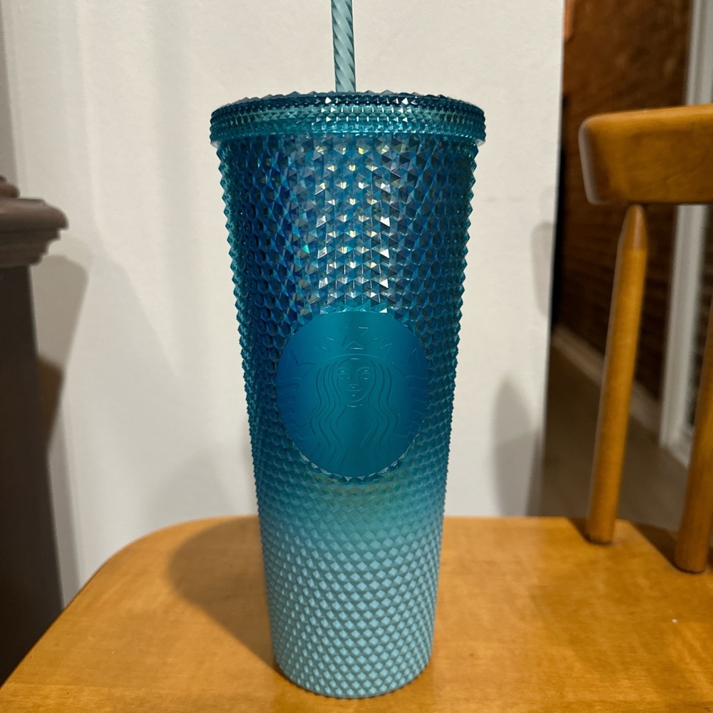 Starbucks Teal Textured Tumbler with Straw